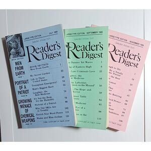 Readers Digest Large-Type Edition 1989 Lot Of 3 - July Sept Nov Vintage